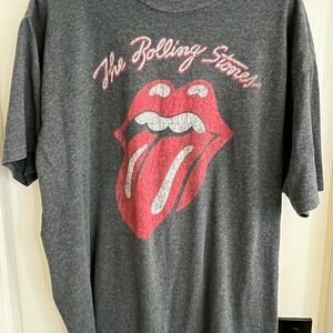 Rolling Stones Gray T-Shirt with Red Logo